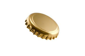 A gold top of a bottle with a hole in the middle
