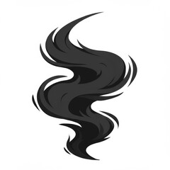 Abstract Black Smoke Swirl Design