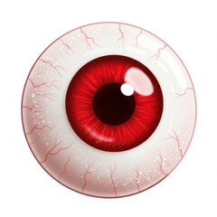 Close Up Red Bloodshot Eye Detailed Illustration