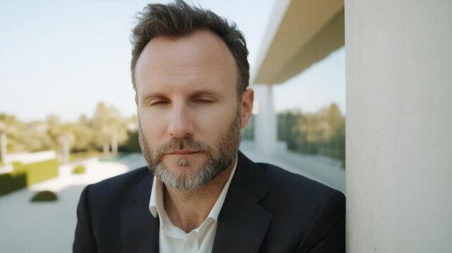 Portrait of professional man with beard in suit