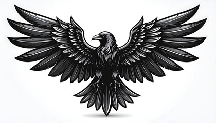 Obraz premium Stylized dark eagle illustration high resolution photo