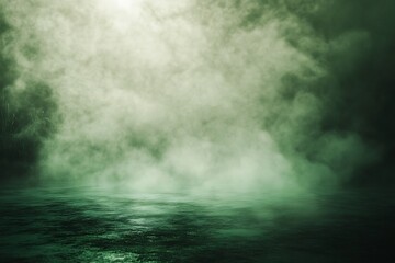 Green Smoky Scene with Textured Ground