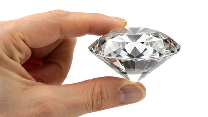 Hand holding diamond, a symbol of business and money
