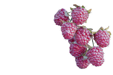 Raspberries growing on stem