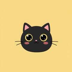 Adorable Black Cat Illustration
