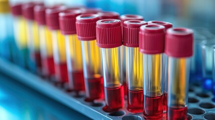 Scientific exploration: Blood samples in a research laboratory environment