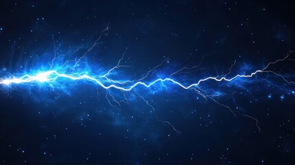 Electric discharge with cosmic dust creating luminous and captivating scene