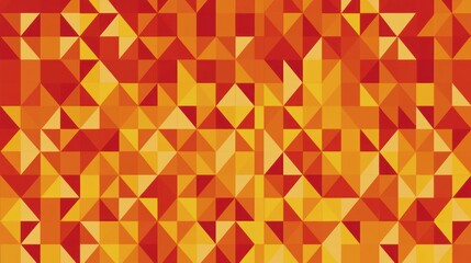 Abstract geometric pattern of varying sized triangles in shades of orange and red, creating a warm and textured effect