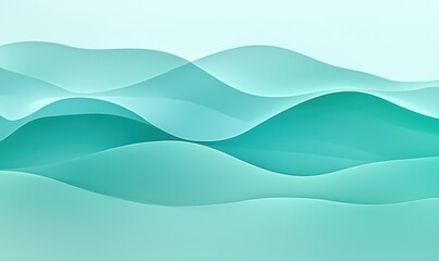 Abstract illustration of undulating, teal-colored waves against a light background, creating a calming and serene effect
