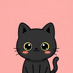 Obraz premium Adorable Black Kitten Illustration