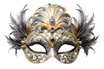venetian carnival mask isolated on a white background, PNG, AI