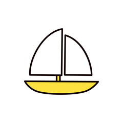 ヨットのアイコンイラスト