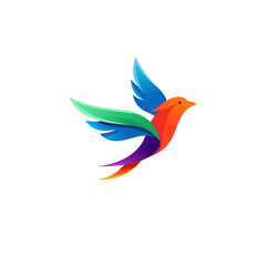 Colorful Gradient Bird Logo Design Modern, Abstract, and Creative Branding Symbol