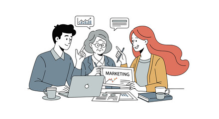Collaborative Marketing Strategy Session: Illustration