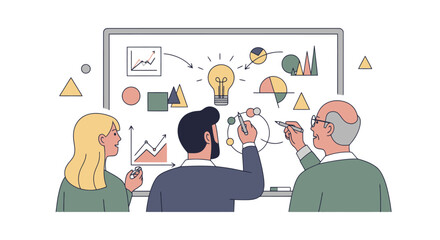 Collaborative Strategy Session: Teamwork and Visual Planning