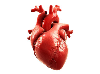 Human heart anatomy 3d render detailed model, Isolated On Transparent Background