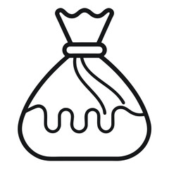 Icing Bag Piping Decoration – Line Art Vector Icon