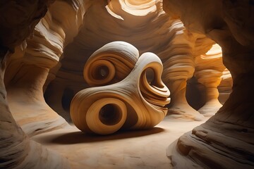 Sculptural Forms in Canyon Abstract Stone Art Installation