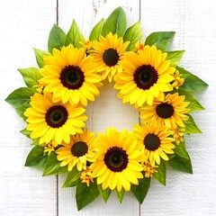 Vibrant Sunflower Wreath Sunny Yellow Flowers for Home Decor