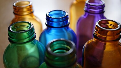 Vibrant Hues A Collection of Colorful Glass Bottles
