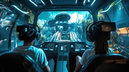 VR experience, futuristic ride