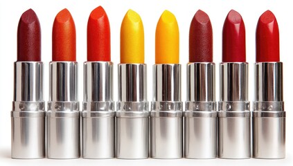 Colorful Glittery Lipsticks In Silver Tubes