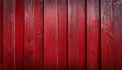 Naklejka premium weathered red painted wooden wall vintage wood plank background old red wooden wall