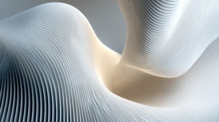 Abstract White Gray Geometric Design With Light Beige Curves