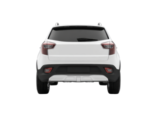 White suv rear view isolated on black background, Isolated On Transparent Background