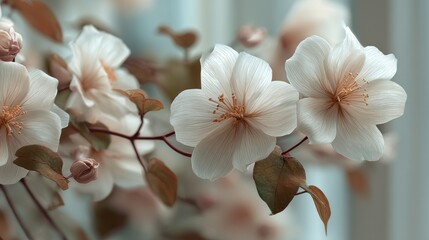 Delicate blossoms in soft pastel hues