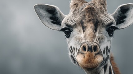 Fototapeta premium Intriguing Close-up of a Giraffe's Face