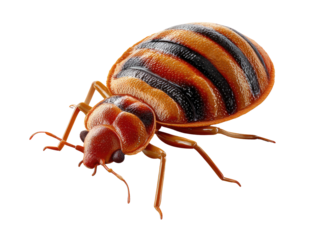 Bed Bug: A detailed image of a bed bug reveals its distinctive reddish-brown body and intricate features, against a clean background, providing an informative perspective on this tiny pest.