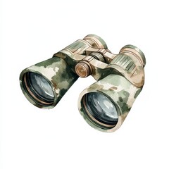 binoculars on white background