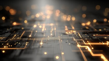 A computer chip with a bright orange line running through it