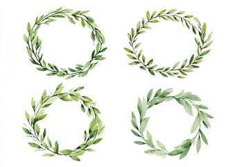 Obraz premium Set Of Watercolor Floral Wreaths