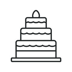 Layered Wedding Cake – Line Illustration Vector Icon