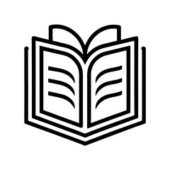Line Art Book Icon for Education Logo – Vector Illustration