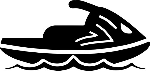 silhouette of a jet ski,boat sailing water jet ski activity summer sport play, jet skier silhouette illustrations. water sports. vector illustration.