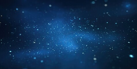 Fototapeta premium Abstract Dark Blue Sparkling Particle Background