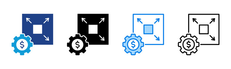 Obraz premium Scalability icon sheet multiple style collection