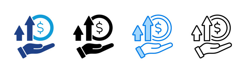Profitability icon sheet multiple style collection