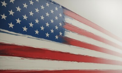 Painted american flag red white blue brushstrokes texture background