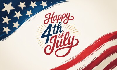 Patriotic fourth of july celebration flag design and typography