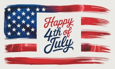 Watercolor american flag 4th of july design
