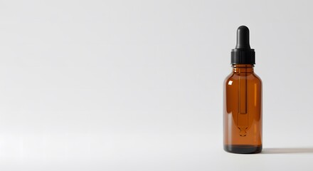 Amber Glass Dropper Bottle Minimalist Product Photography