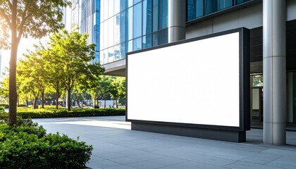 都市ビルに設置されたLED広告モニターのモックアップ