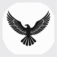Obraz premium Vector illustration of a majestic eagle with outstretched wings in black and white