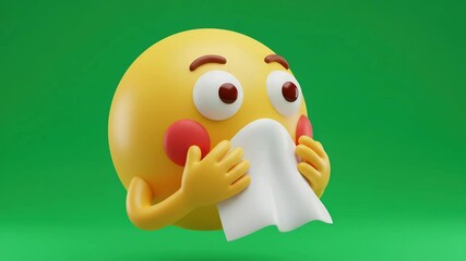 Sick Emoji 3D Render: A Cute but Unwell Character - Powered by Adobe