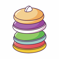 Macaron Stack – Elegant Line Drawing Vector Icon