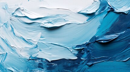 Abstract blue and white paint texture.